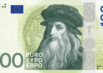 This image is part of design proposal E, created by Myrsini Vardopoulou, and has been shortlisted by the ECB as a potential design for the third euro banknote series. An independent jury selected it as part of a design contest run by the ECB from Summer 2025 to Summer 2026, during which designers across the EU were invited to create design proposals for the themes "European Culture" or "Rivers and birds".

Copyright: European Central Bank 2026
 
Conditions of use
The images depict design proposals for possible future euro banknotes. They do not depict issued euro banknotes and must not be presented as final or approved future designs.
The images are protected by intellectual property rights and are made available for information, editorial, educational and news-reporting purposes only.
Unless expressly authorised in writing by the European Central Bank, the images may not be:
used for commercial, advertising, promotional or merchandising purposes, including on clothing, products, packaging or other goods or services;
altered, adapted, incorporated into other designs or used to create derivative works;
used in a manner suggesting endorsement, sponsorship or association by the European Central Bank or the Eurosystem;
used in a misleading, deceptive, unlawful or offensive context; or
used in any manner that may adversely affect the reputation, interests or rig