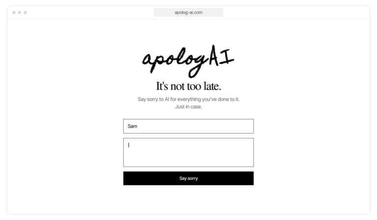 Apolog-AI: una web para pedir perdón a la inteligencia artificial antes de que sea demasiado tarde